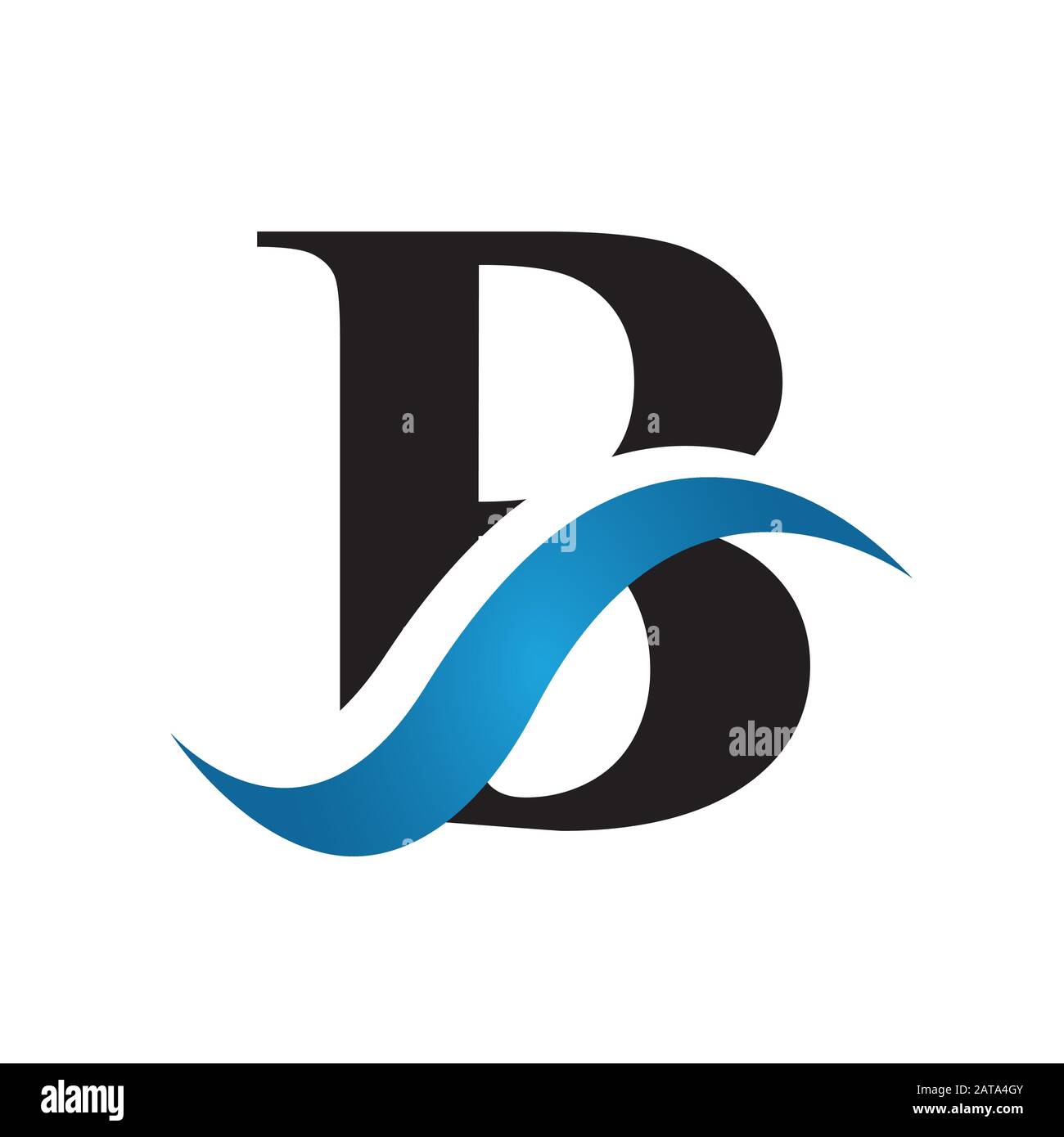 Blau und Schwarz stylische Vektorsymbole im BS- oder SB-Logo Stock Vektor