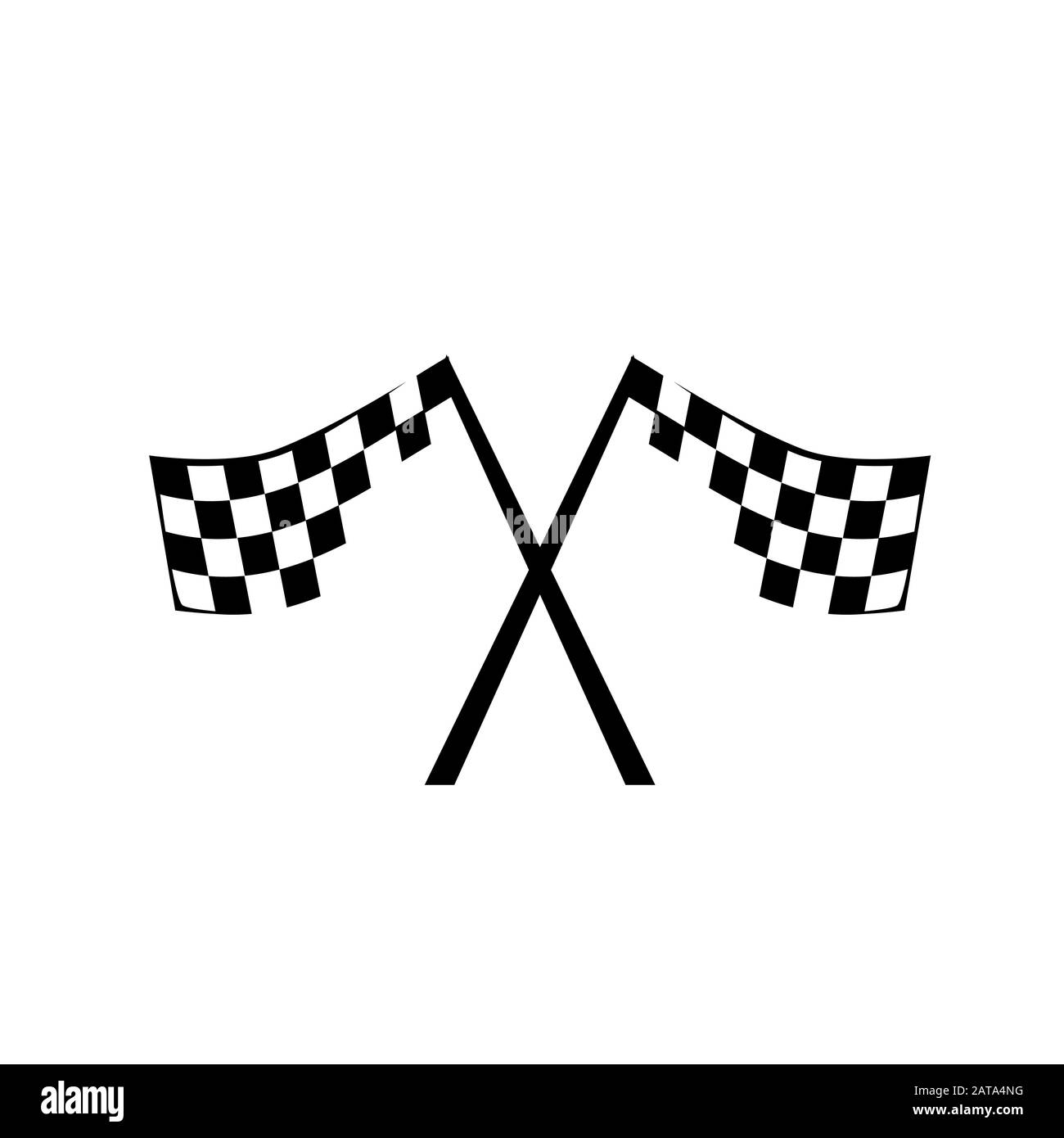 Rennwettkampf unterschreibt Cross-Checkered Flags Logo Vector Illustration Stock Vektor