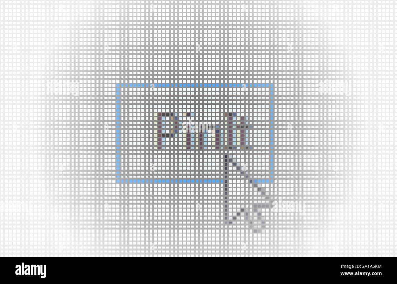 Nahpfeil-Cursor und -Stift Auf Dem Lcd-Bildschirm Des Computers Pixel Background - Vector Macro Image Digital Concept Stock Vektor