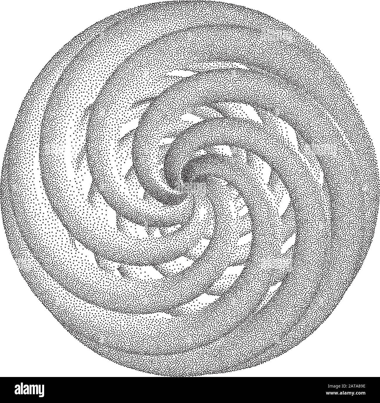 Vector Halbton Geheftete Geometrische Figurenabbildung - 3D Infinity Torus Knot Loop Stock Vektor
