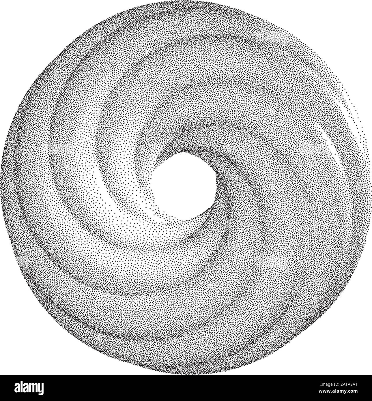 Vector Halbton Geheftete Geometrische Figurenabbildung - 3D Infinity Torus Knot Loop Stock Vektor