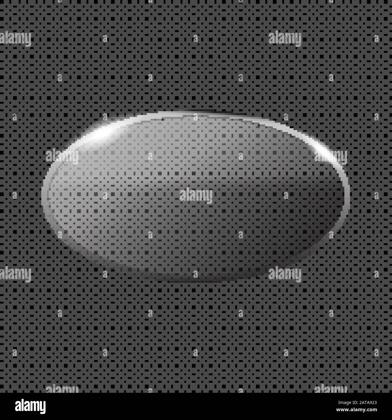 Transparente Lustre Crystal Glass Badge Plate Mockup - Transparente Glasige Ellipsenvorlage Stock Vektor