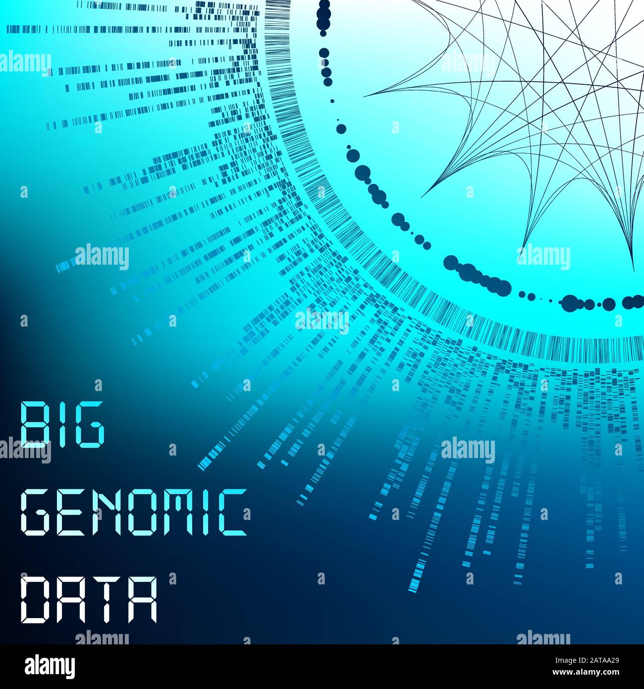Darstellung von Big Genomic Data - DNA-Test, Barcodierung, Genom Map Architecture - Vector Graphic Template Stock Vektor