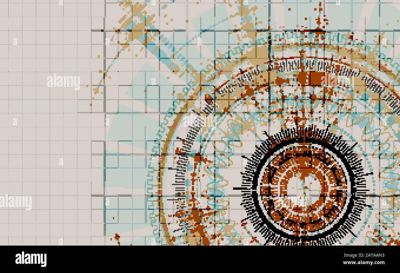 Vector HiTech Hintergrund - Technology Diagram Concept - Vector Graphic Template Stock Vektor