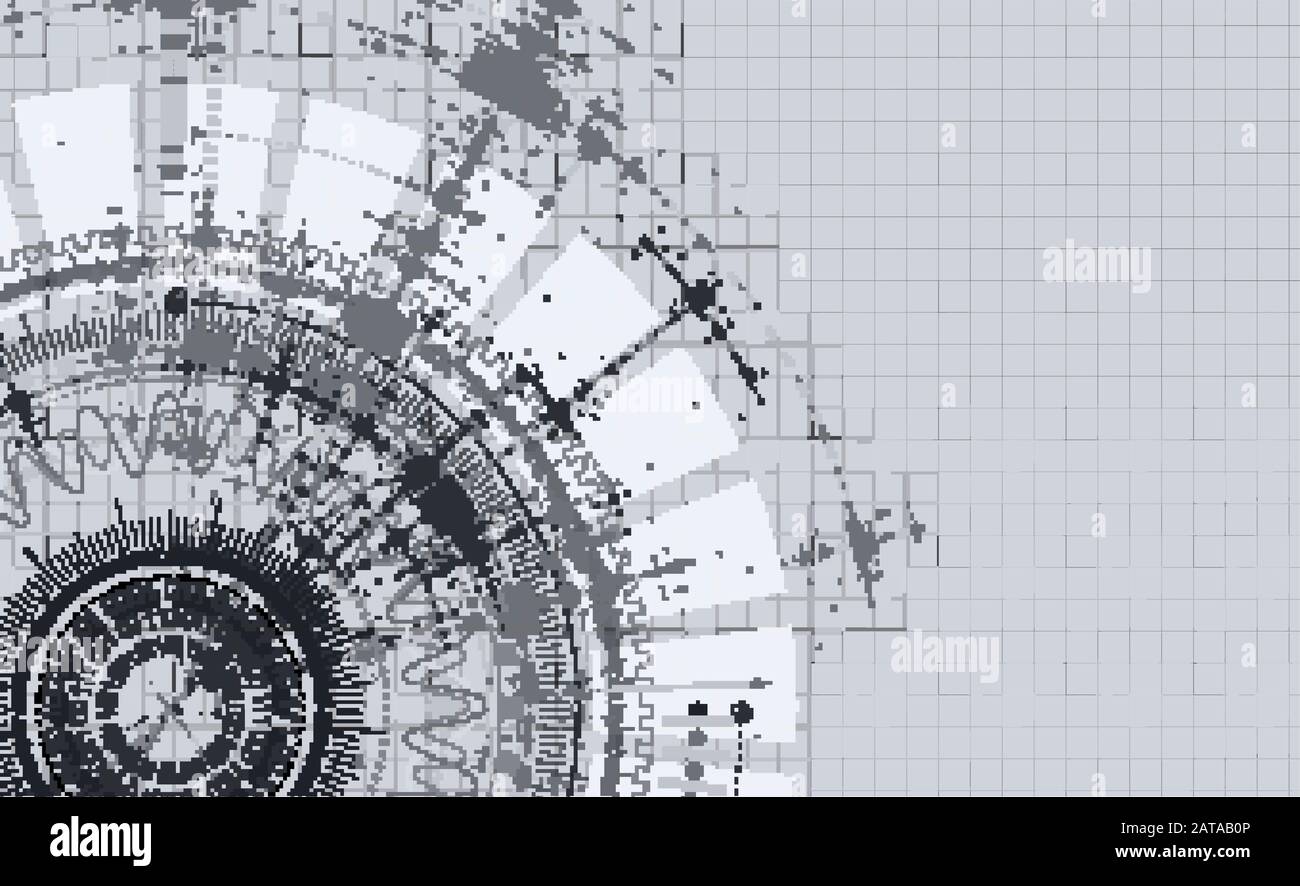 Vector HiTech Hintergrund - Technology Diagram Concept - Vector Graphic Template Stock Vektor
