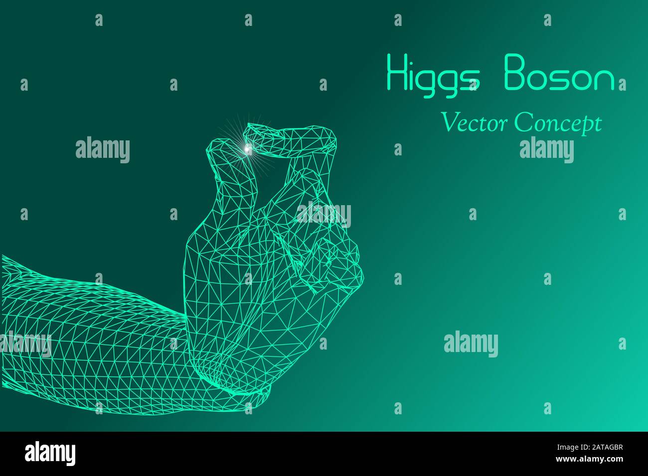 Vector God Particle Concept - Emblem of Higgs Boson, Subatomare Ebene, Particle Physics Stock Vektor