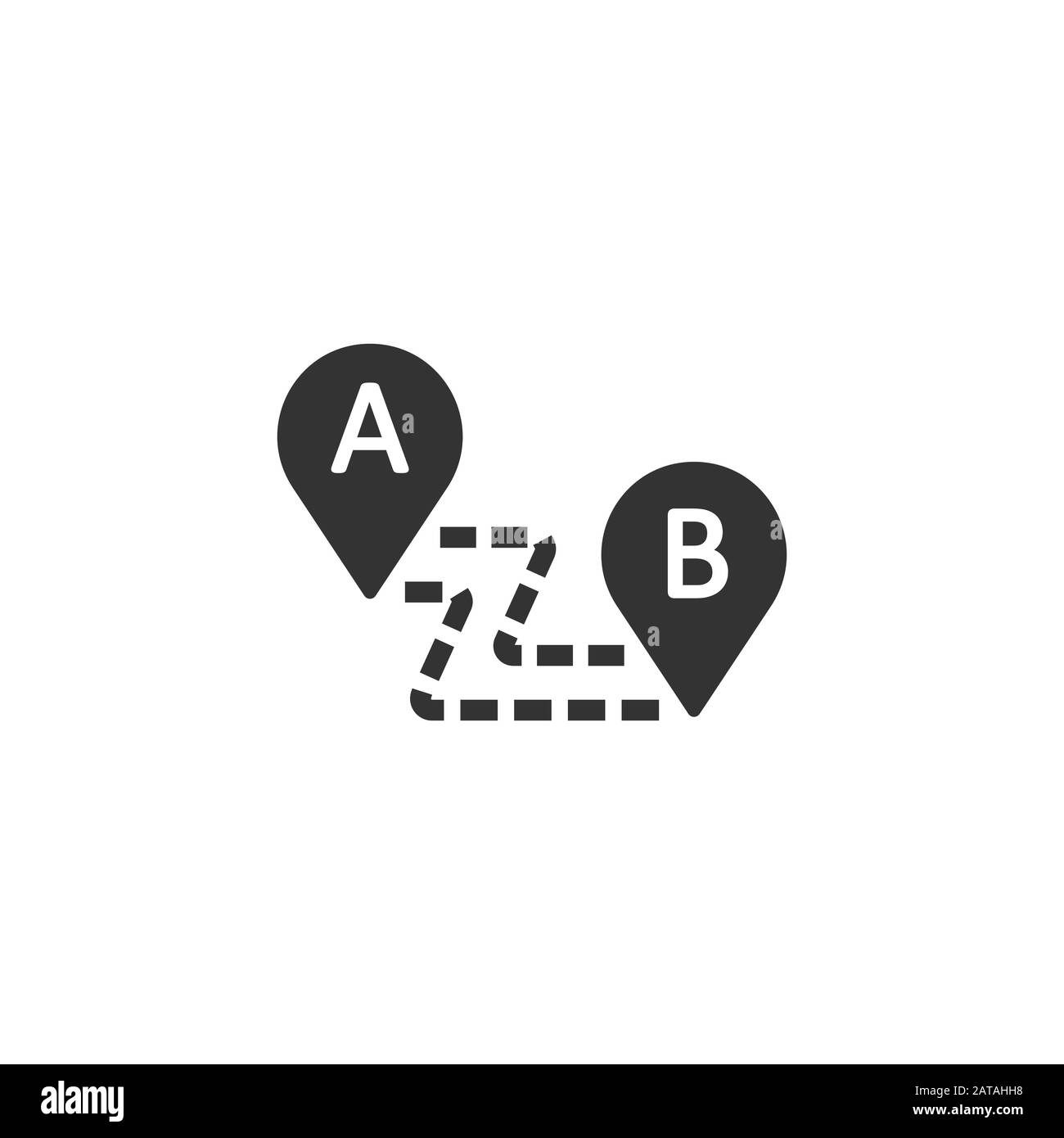 Symbol für Kartenstift in flacher Form. GPS-Navigationsvektor-Darstellung auf weißem isoliertem Hintergrund. Lokalisieren Sie das Geschäftskonzept der Position. Stock Vektor