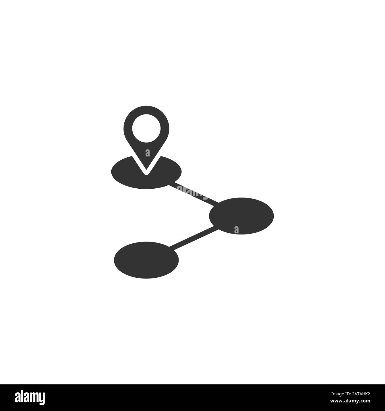 Symbol für Kartenstift in flacher Form. GPS-Navigationsvektor-Darstellung auf weißem isoliertem Hintergrund. Lokalisieren Sie das Geschäftskonzept der Position. Stock Vektor
