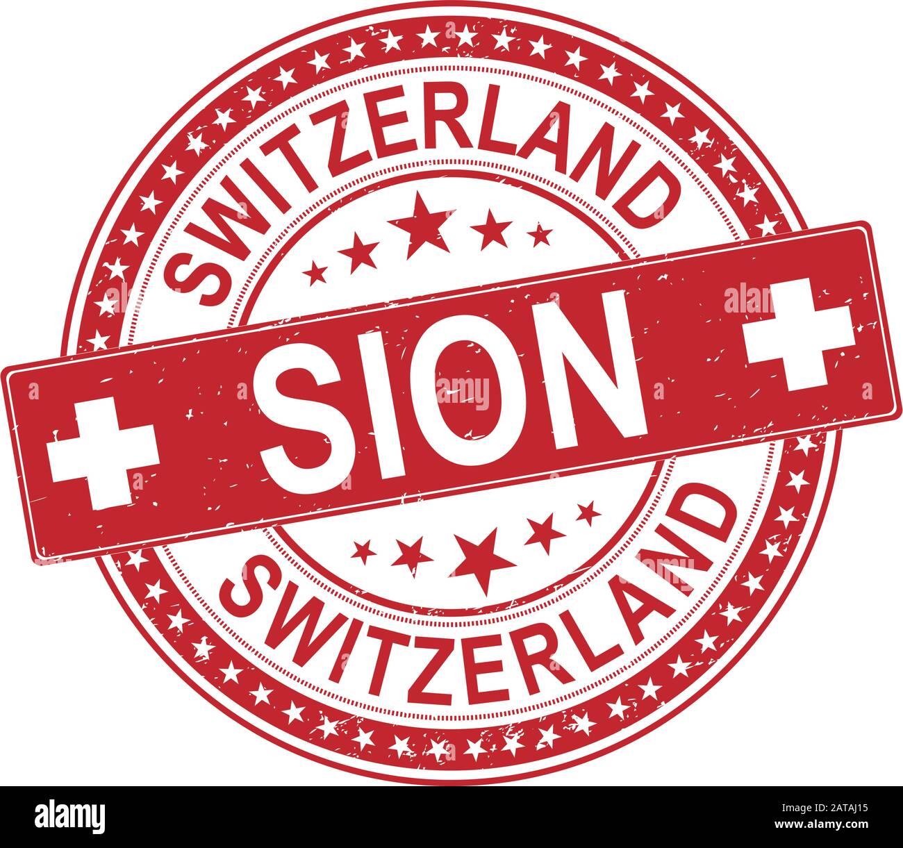 Sion Switzerland Gummistempel-Symbol-Logo auf weißem Hintergrund Stock Vektor