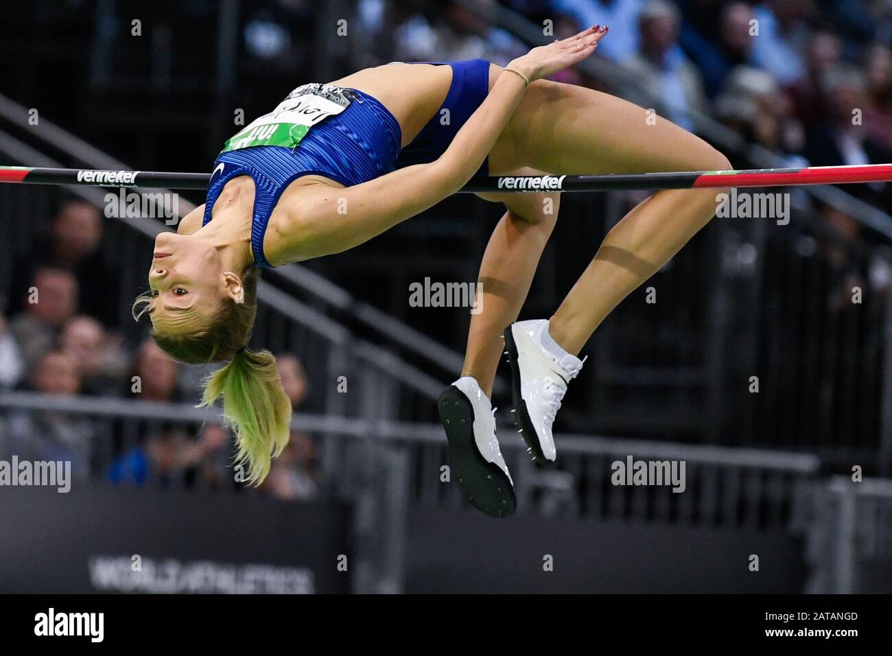 Rheinstetten, Deutschland. Januar 2020. Leichtathletik: Innenmeeting Karlsruhe, Yuliya Levchenko aus der Ukraine beim Stabhochsprung Credit: Tom Weller / dpa / Alamy Live News Stockfoto