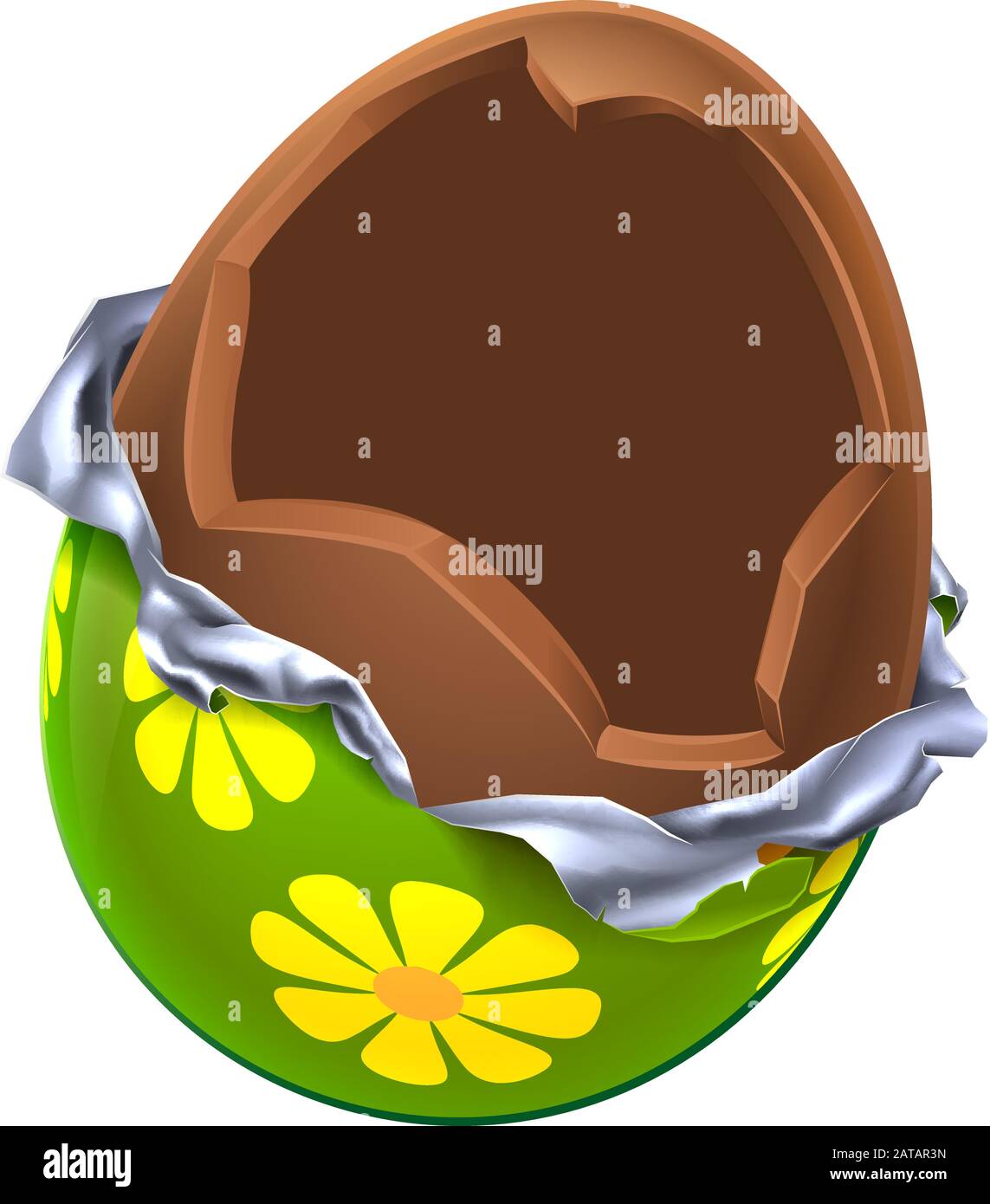 Oster Egg Chocolat Broken Open Stock Vektor