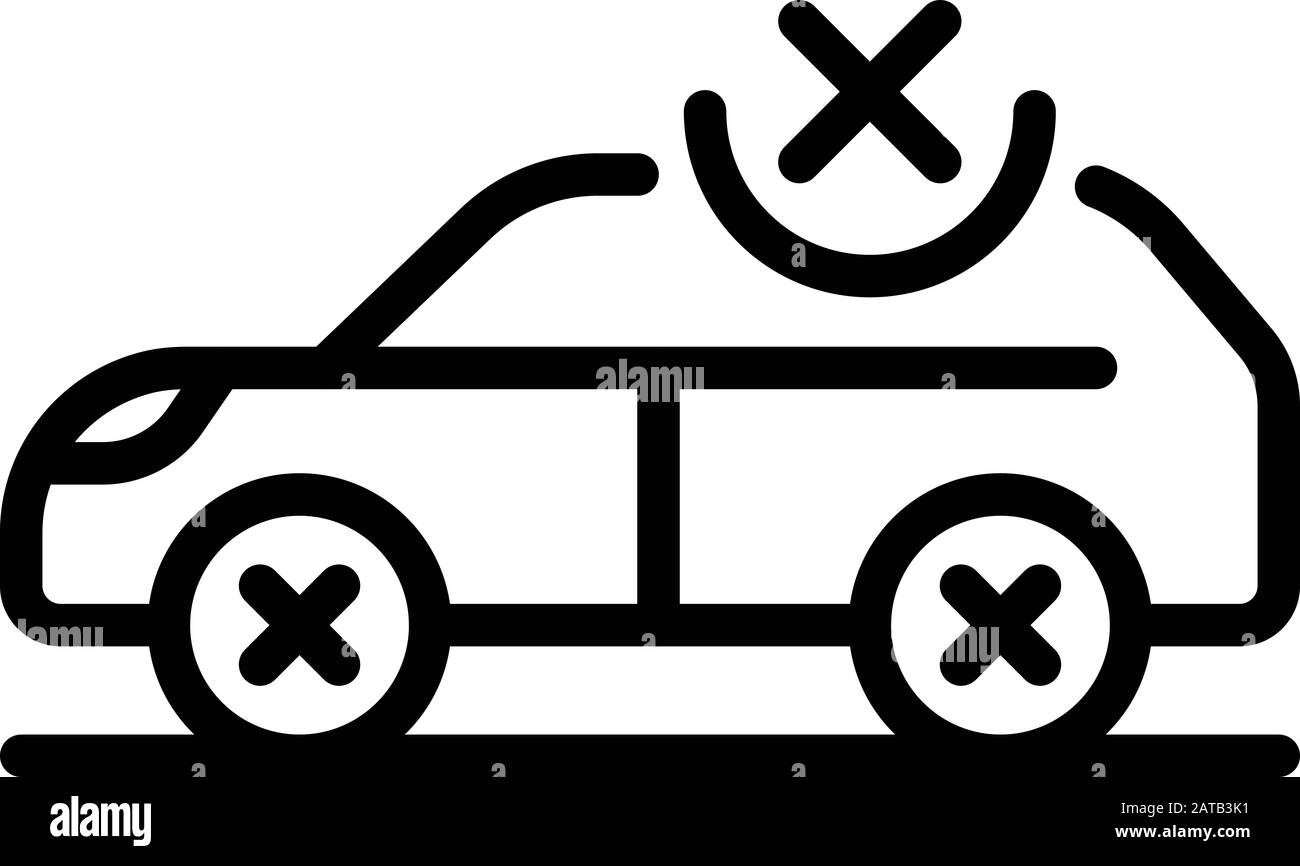 Auto und Symbol schließen Symbol, Gliederstil Stock Vektor
