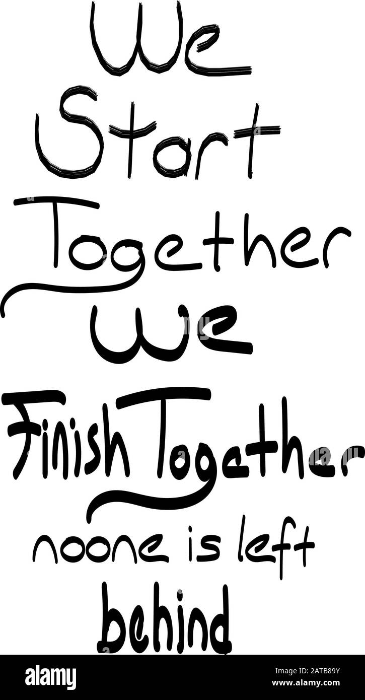Wir beginnen gemeinsam mit dem motivierenden dekorativen Handschreiben Stockfoto