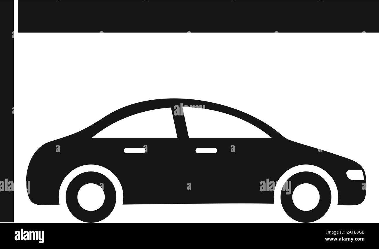Symbol für Tiefgarage. Einfache Abbildung des Vektor-Symbols für die Tiefgarage des Fahrzeugs für Web-Design, isoliert auf weißem Hintergrund Stock Vektor