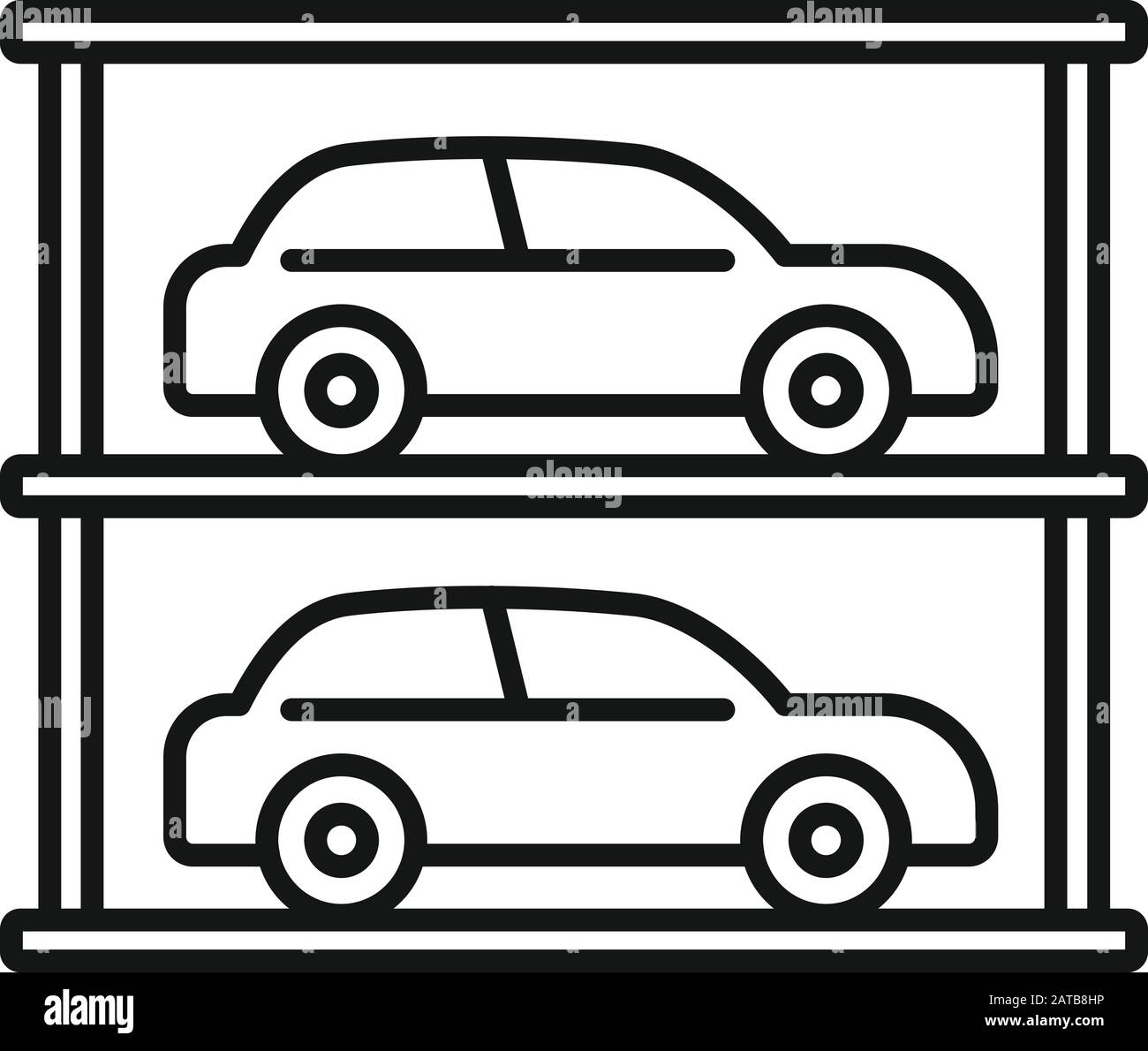 Parksymbol in der Tiefgarage. Umrisse unterirdische Park-Vektor-Symbol für Web-Design isoliert auf weißem Hintergrund Stock Vektor