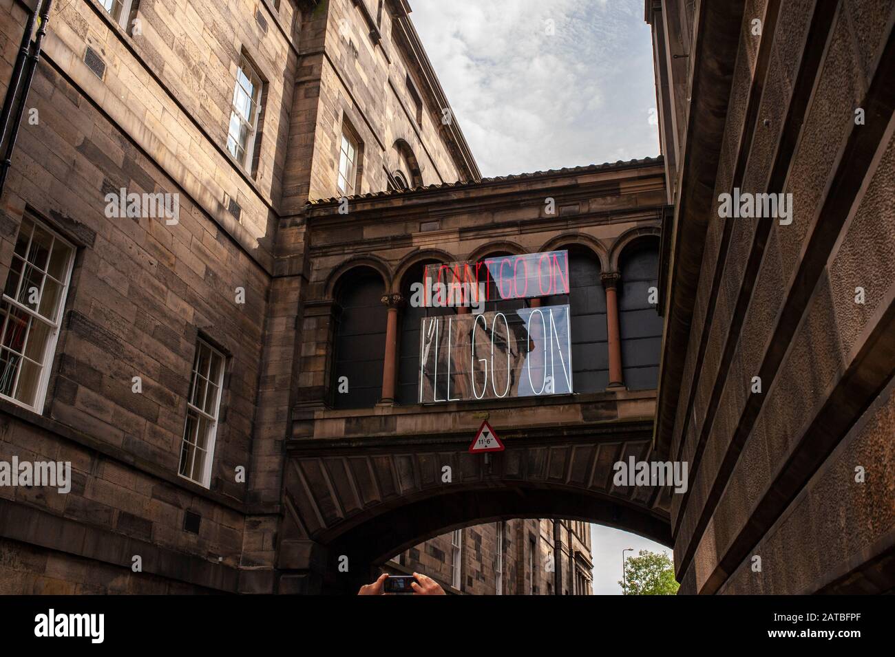 Verbindungsbrücke zwischen der Talbot Rice Gallery und Dem National Museum of Scotland. Stadtbild/Reisefotografie von Edinburgh von Pep Masip. Stockfoto