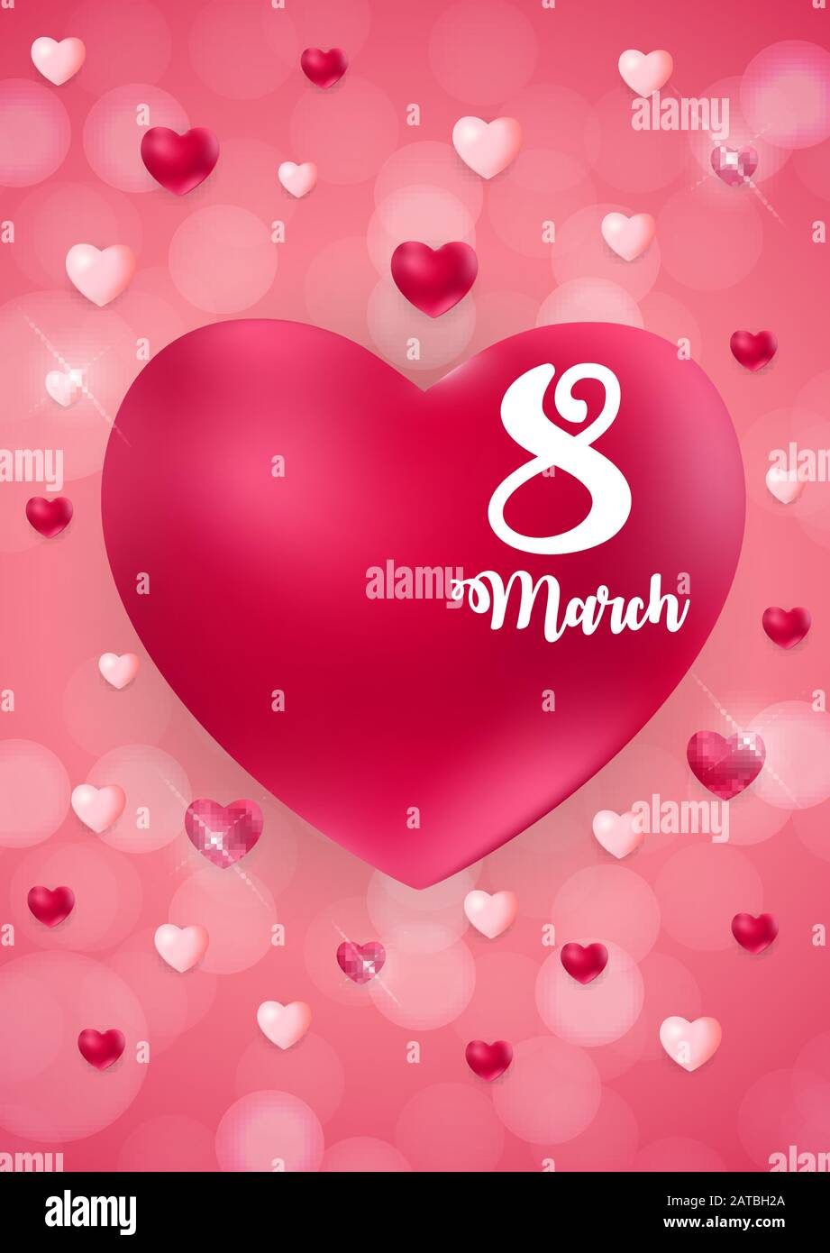 Plakat Internationale Happy Tag der Frau am 8. März Blumen Grußkarte Vector Illustration Stock Vektor