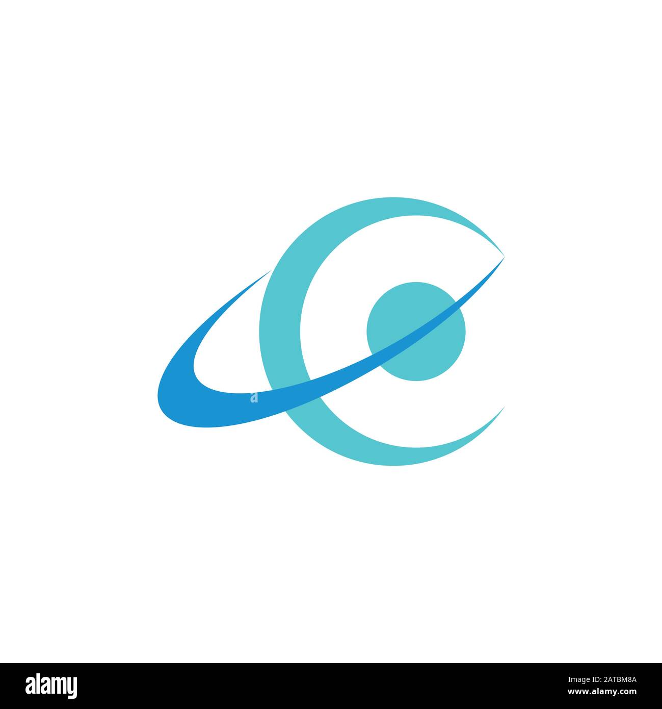 Abstrakter Buchstabe c bunter Logo-Vektor des Orbitalplaneten Stock Vektor