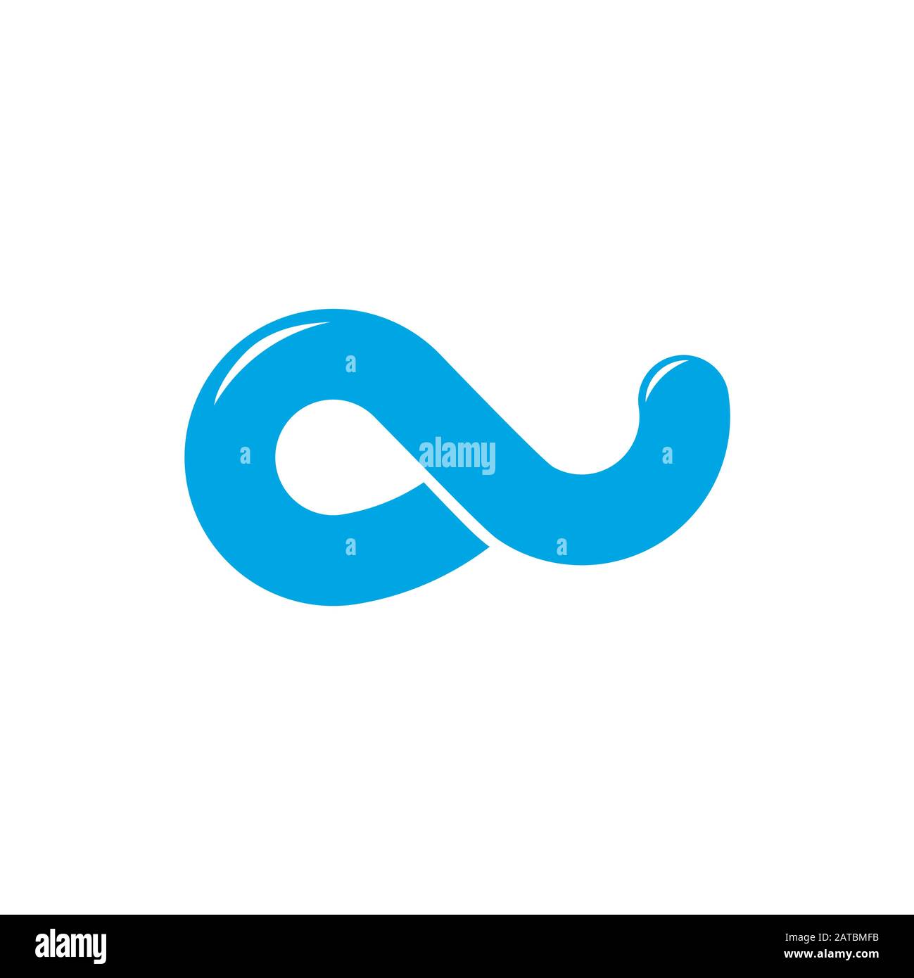 Einfacher Blue Water Waves Loop Logo-Vektor Stock Vektor