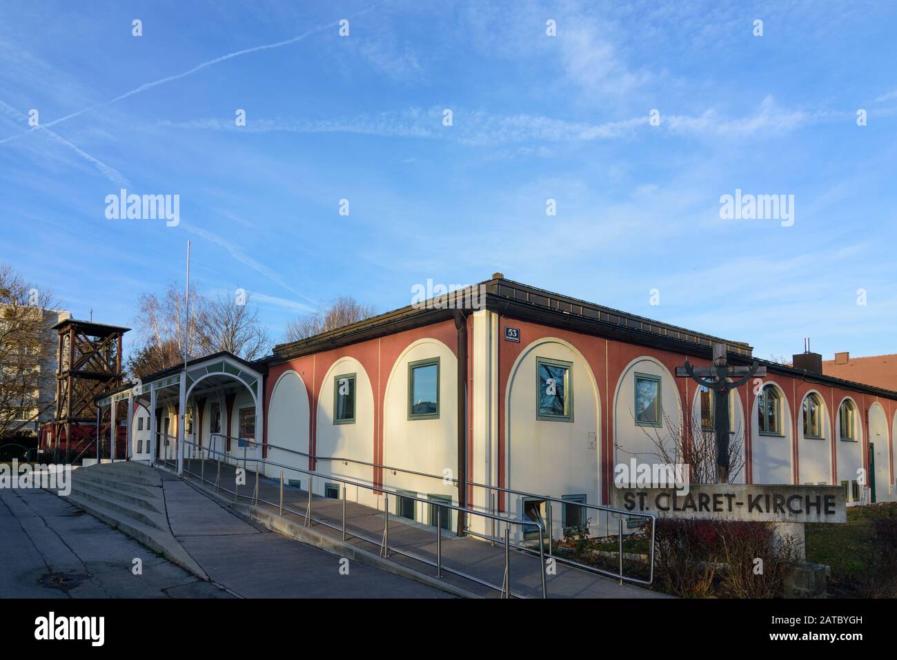 Wien, Wien: Kirche St. Claret Kirche, Bezirk Hirschstetten im 22. Donaustadt, Wien, Österreich Stockfoto