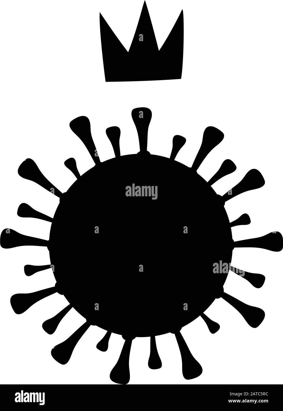 Silhouettenvirus Coronavirus Infektionskrankheit. Abbildung mit Symbolsymbol Stock Vektor