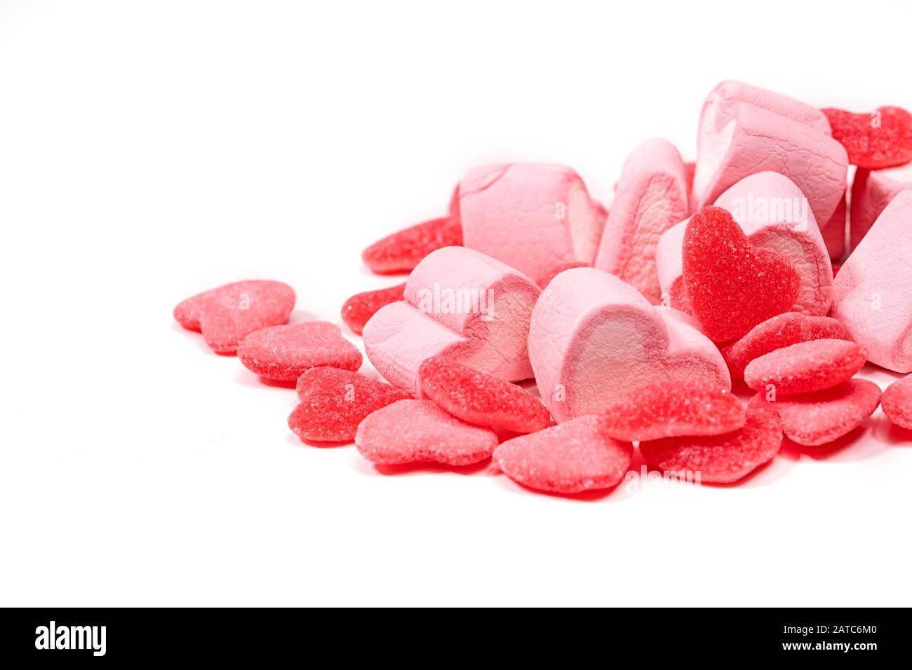 Nahaufnahme von Herzförmigen Süßigkeiten Stockfoto