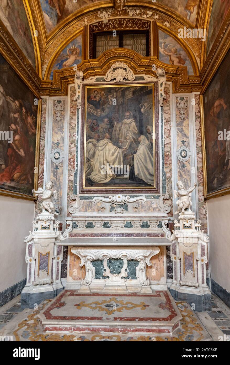 Complesso di Santa Maria di Monteoliveto o Sant'Anna dei Lombardi, Napoli - Cappella Cavaniglia o dei santi Mauro e placido Stockfoto