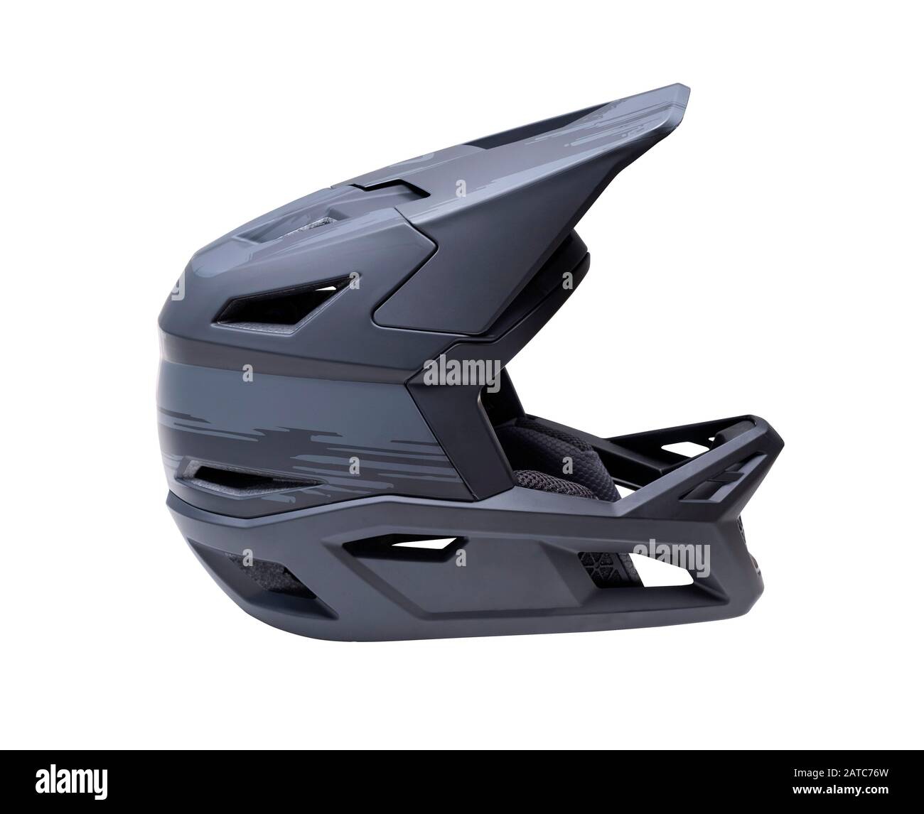 Mountainbike-Helm isoliert auf Weiß Stockfoto