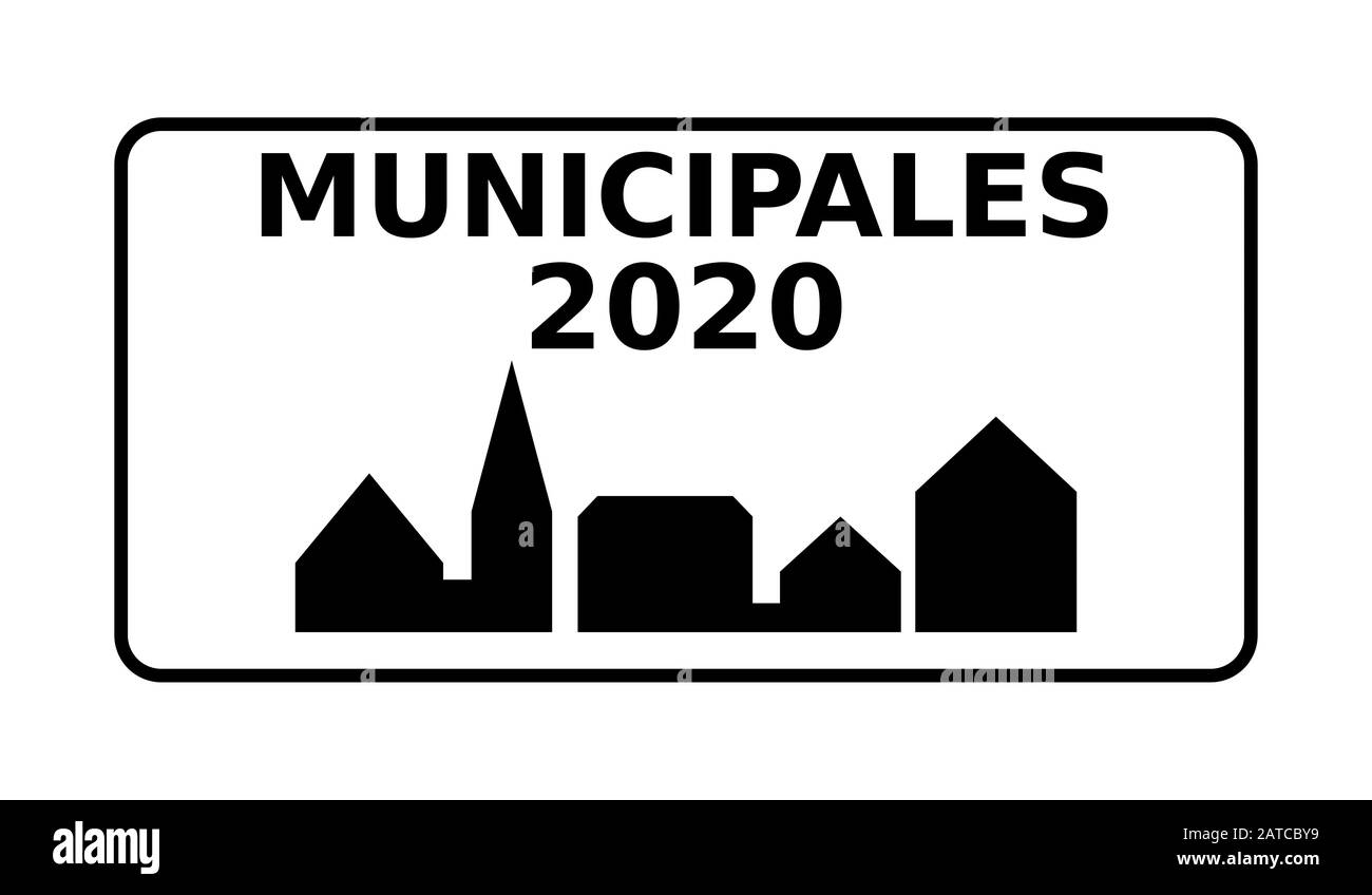 Französische Gemeinderatswahlen 2020 unterzeichnen Stockfoto