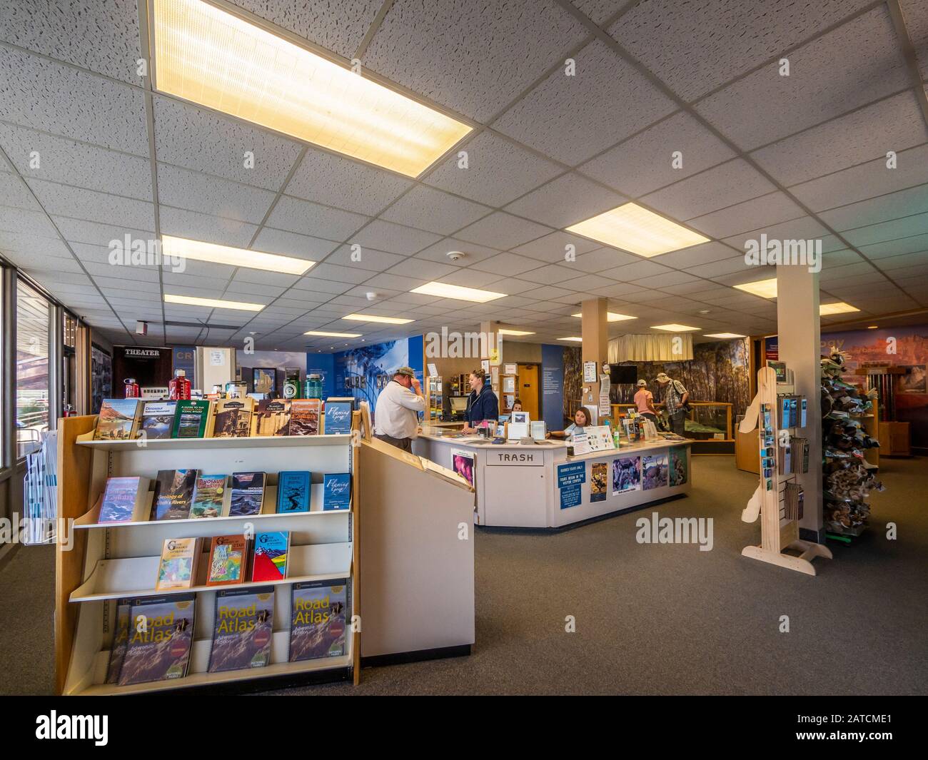 Im Besucherzentrum, Flaming Gorge Dam, Dutch John, Utah. Stockfoto