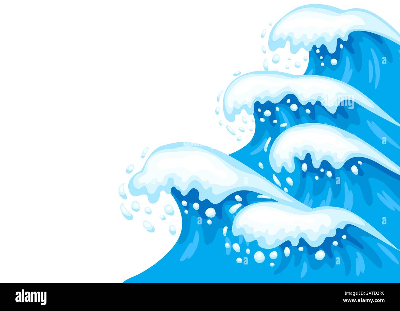 Hintergrund mit Wellen und Gischt. Stock Vektor
