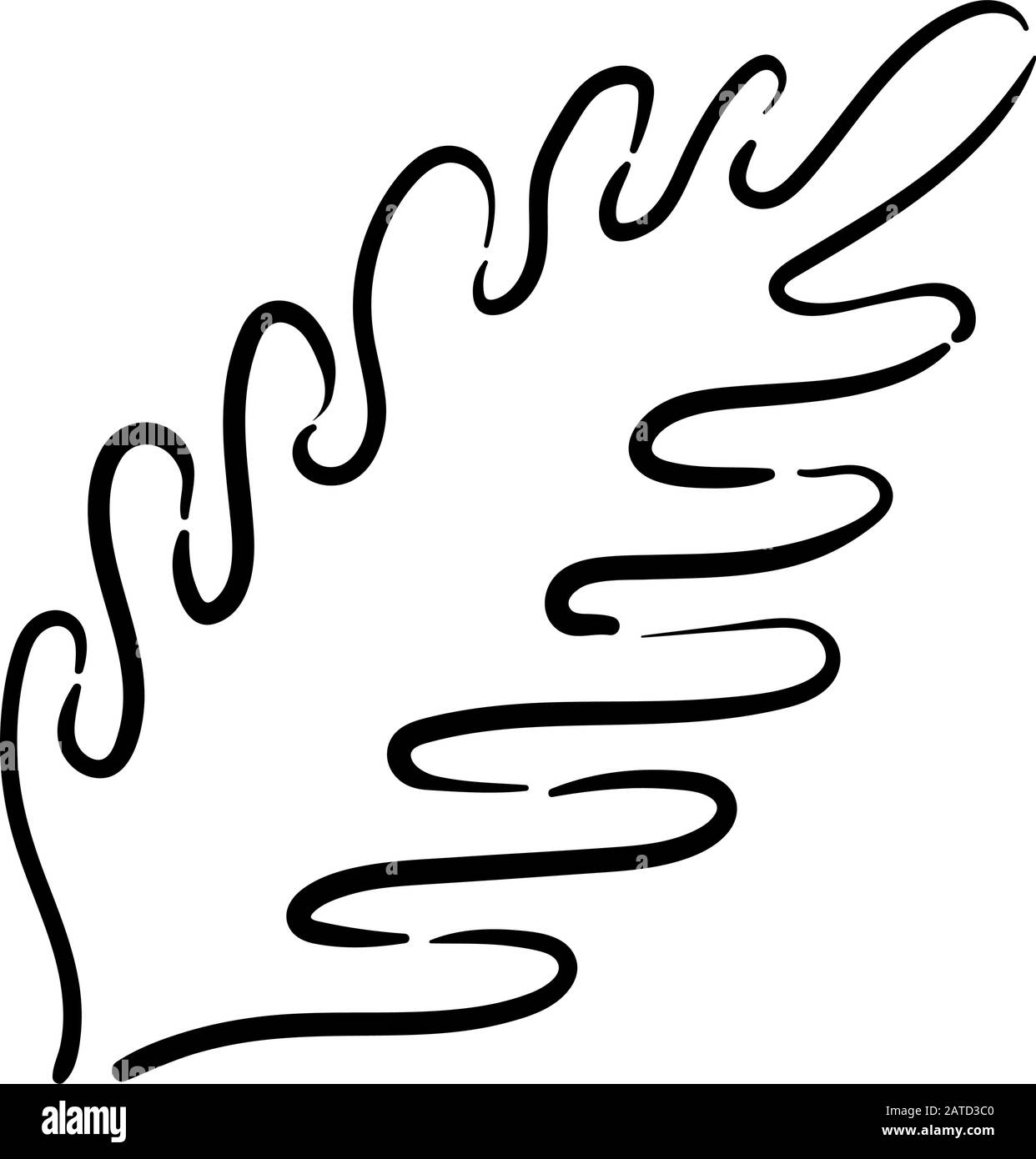 Zweig der Pflanze mit den Blättern. Vektorzeichnung im Skizzenstil Stock Vektor