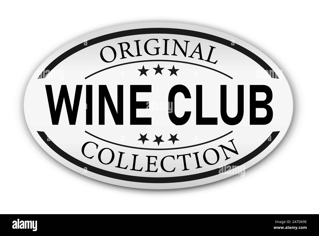 Etikett mit dem Logo des Wine Club auf Papier mit isoliertem Etikett Stock Vektor
