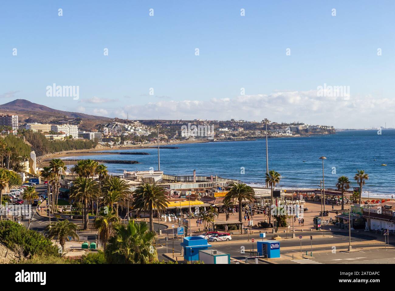 Blick auf die Küste von Playa del Ingles Stockfoto