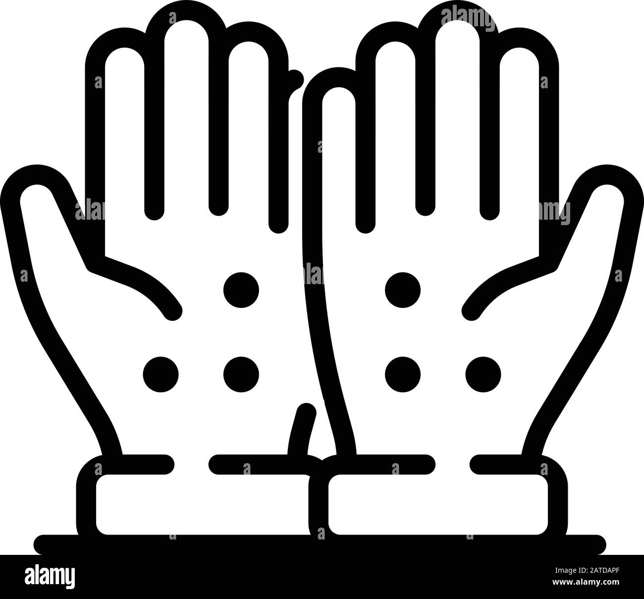 Massagepunkte auf dem Palmensymbol, Outline-Stil Stock Vektor