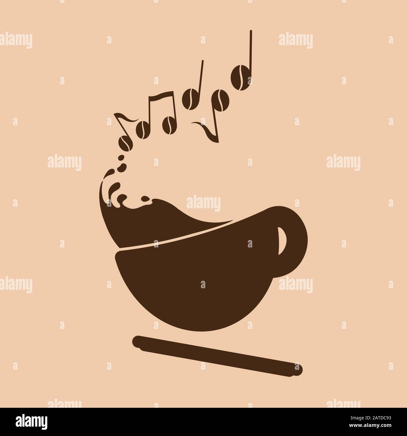 Espresso Music Concept Logo (anpassbar) Stock Vektor
