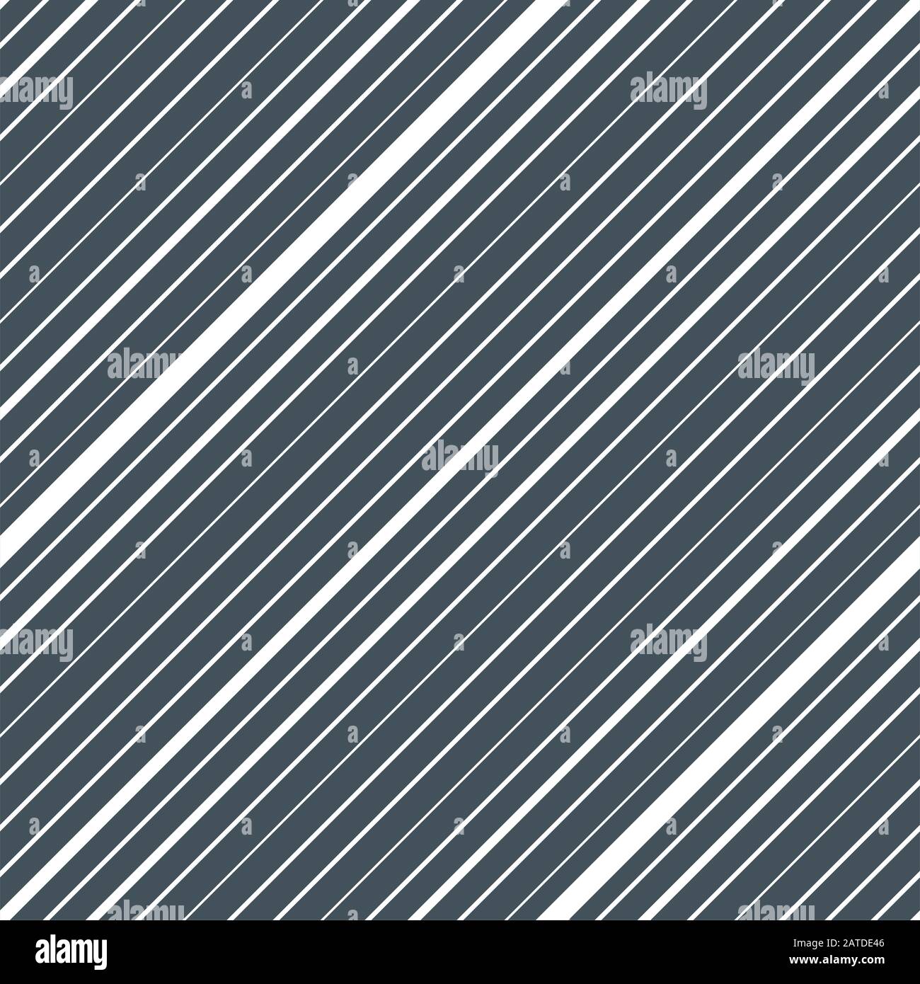 Diagonal gestreiftes, nahtloses Muster. Sich wiederholende Textur mit weißen parallelen geraden Linien und Streifen auf blauem Farbhintergrund. Gefütterte Vektorgrafiken Stock Vektor