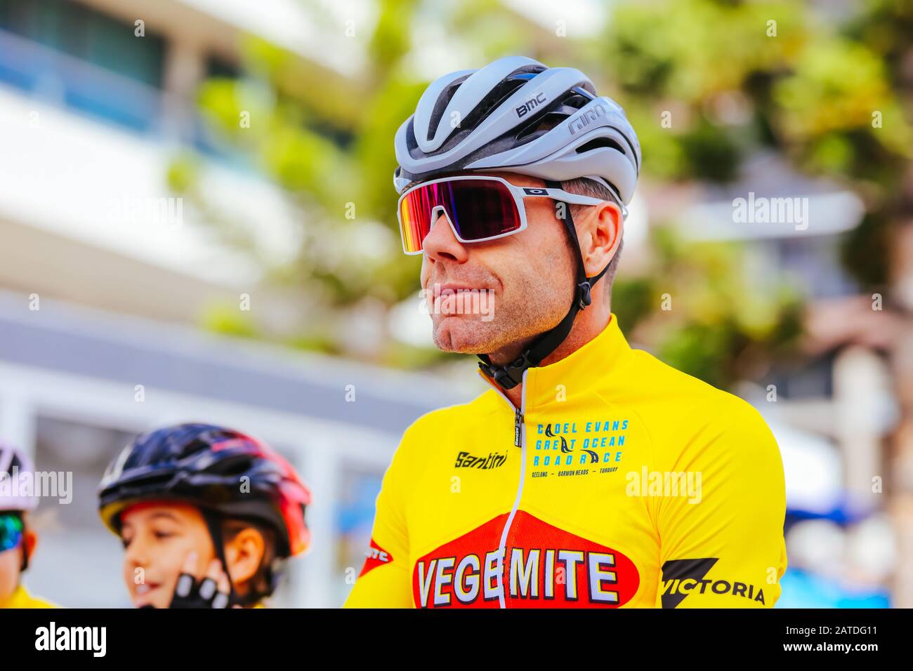 Geelong, Australien. Februar 2020. Februar 2020: Geelong, AUSTRALIEN - 2. FEBRUAR 2020: Cadel Evans vor dem Jahr 2020 Cadel Evans Great Ocean Road Race Credit: Chris Putnam/ZUMA Wire/Alamy Live News Credit: Zuma Press, Inc./Alamy Live News Stockfoto