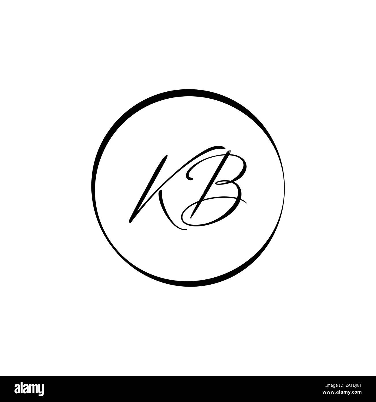 Vektorvorlage für das anfängliche Alphabet KB-Logo. Abstrakter Buchstabe KB Verknüpftes Logo Stock Vektor