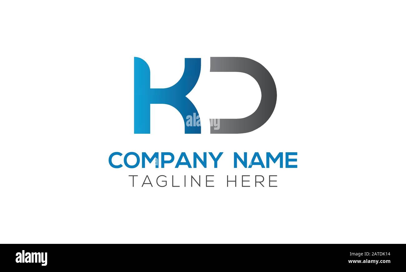 Vektorvorlage für das anfängliche Alphabet-KD-Logo. Abstrakter Buchstabe KD-Logo Stock Vektor