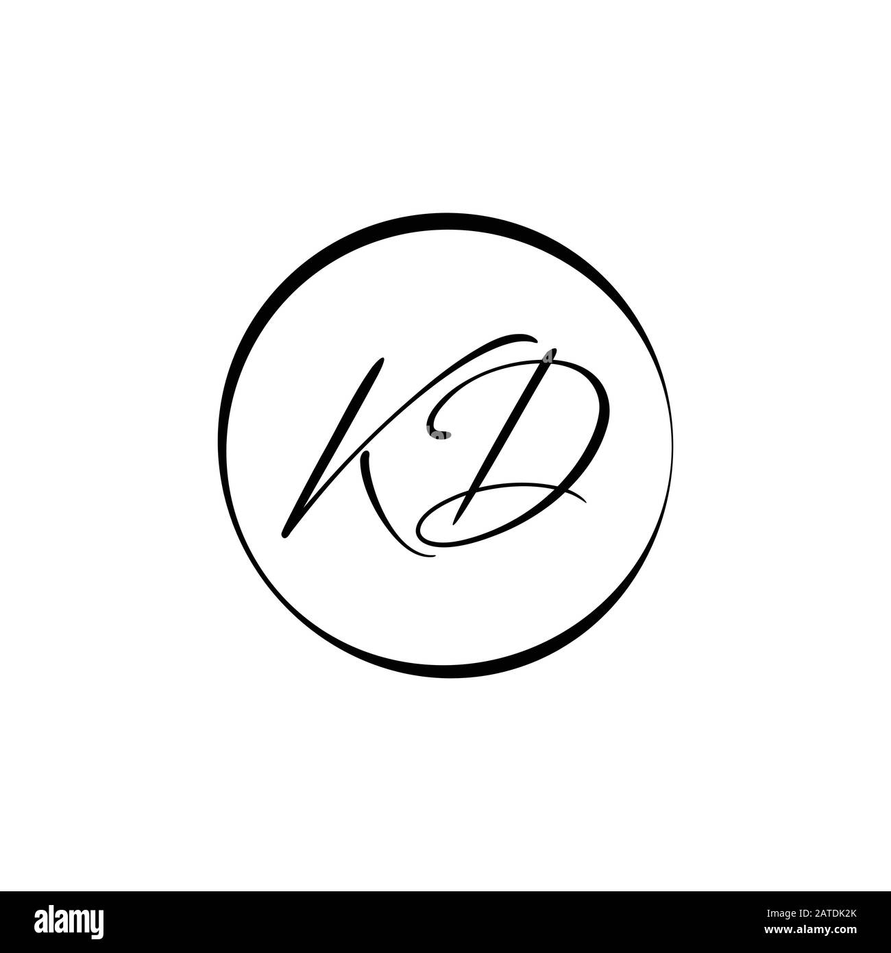 Vektorvorlage für das anfängliche Alphabet-KD-Logo. Abstrakter Buchstabe KD-Logo Stock Vektor