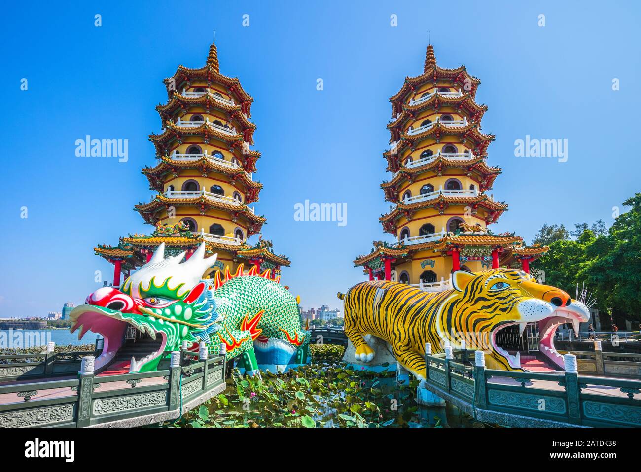 Dragon Tiger Turm in Kaohsiung, Taiwan Stockfoto