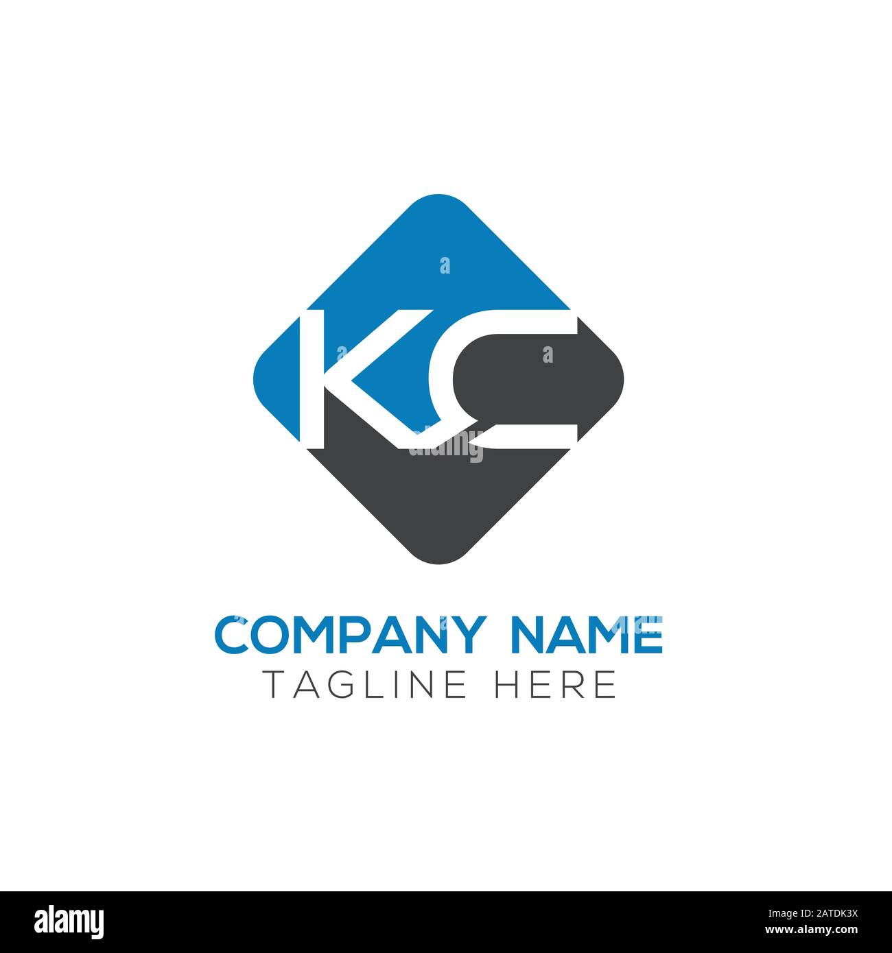 Vektor-Vorlage für KC-Logo-Design mit Anfangsalphabet. Abstraktes KC-Logo Stock Vektor