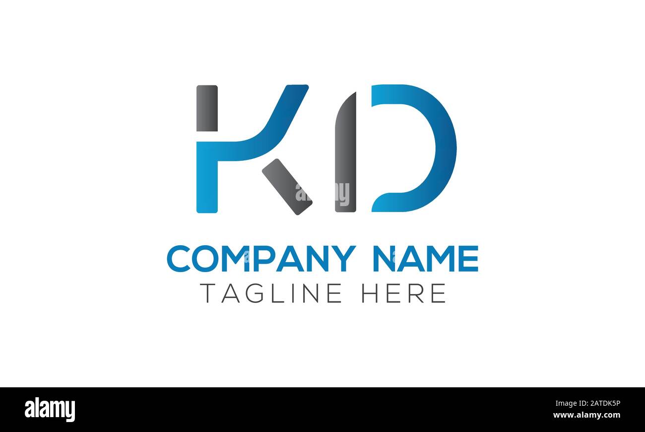 Vektorvorlage für das anfängliche Alphabet-KD-Logo. Abstrakter Buchstabe KD-Logo Stock Vektor