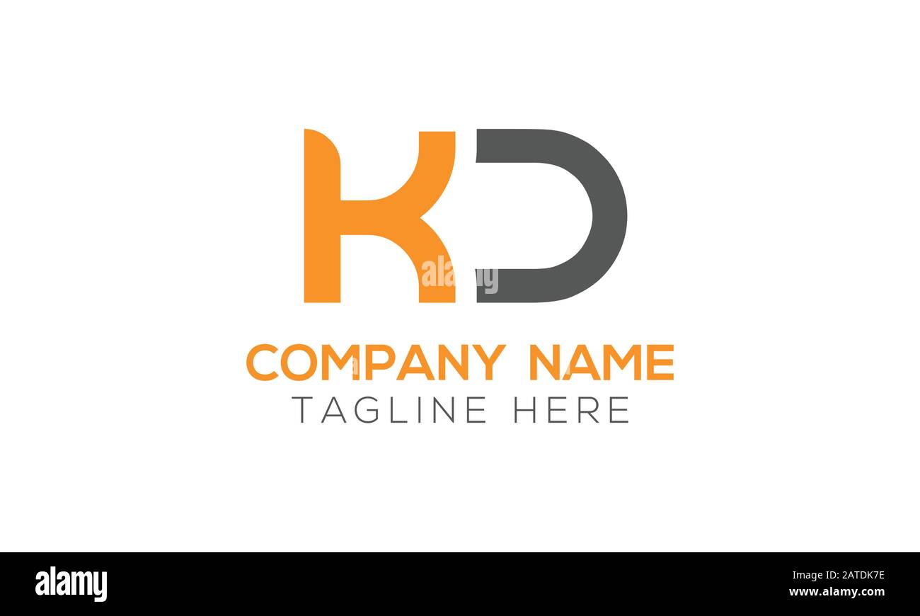 Vektorvorlage für das anfängliche Alphabet-KD-Logo. Abstrakter Buchstabe KD-Logo Stock Vektor