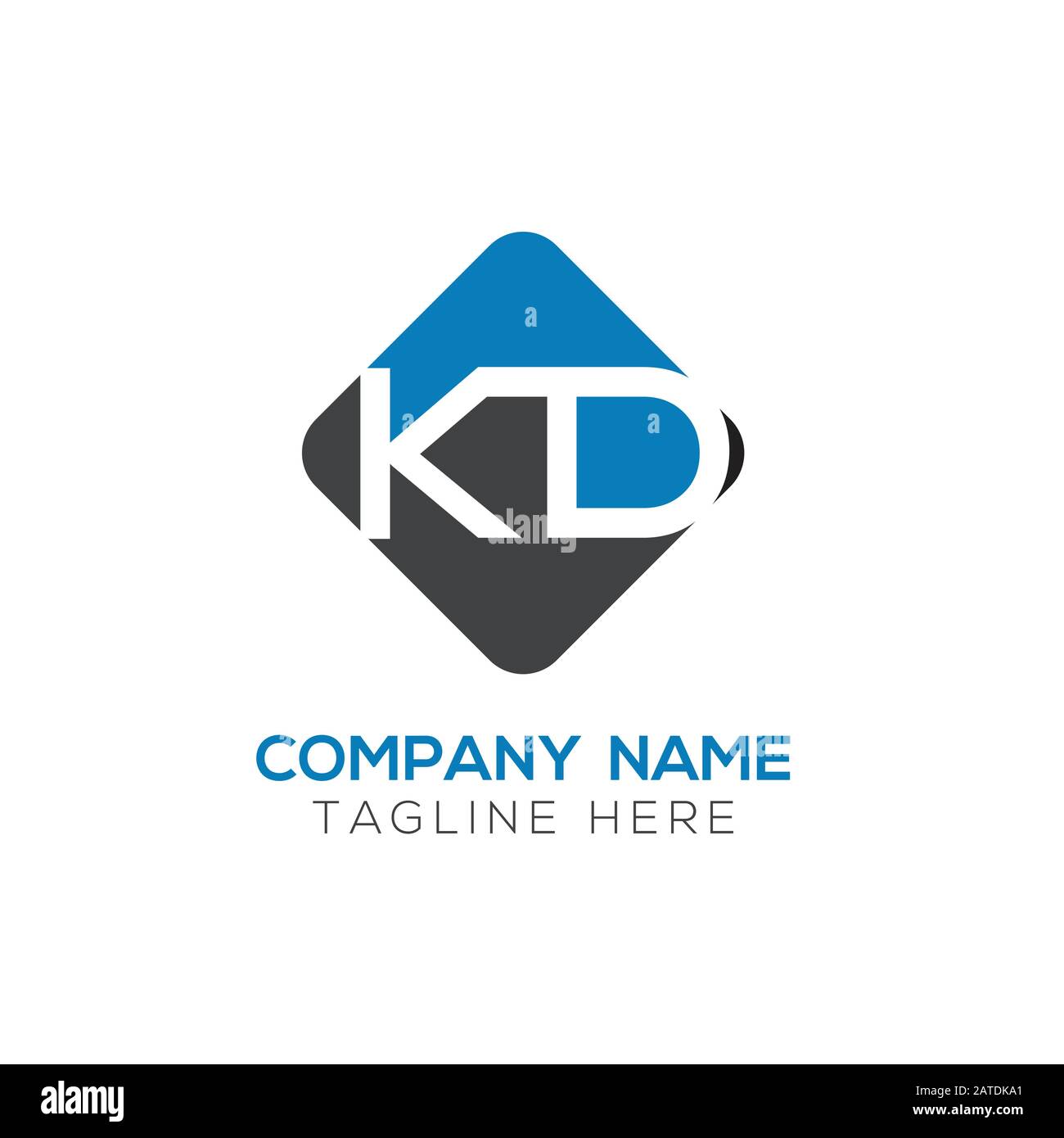 Vektorvorlage für das anfängliche Alphabet-KD-Logo. Abstrakter Buchstabe KD-Logo Stock Vektor