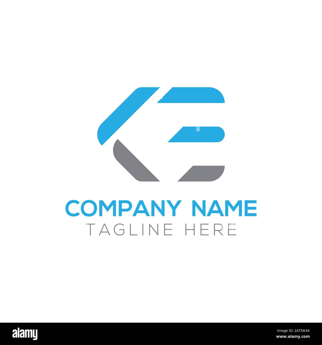 Vektorvorlage für KE-Logo-Design mit Anfangsalphabet. Abstrakter Buchstabe KE Verknüpftes Logo Stock Vektor