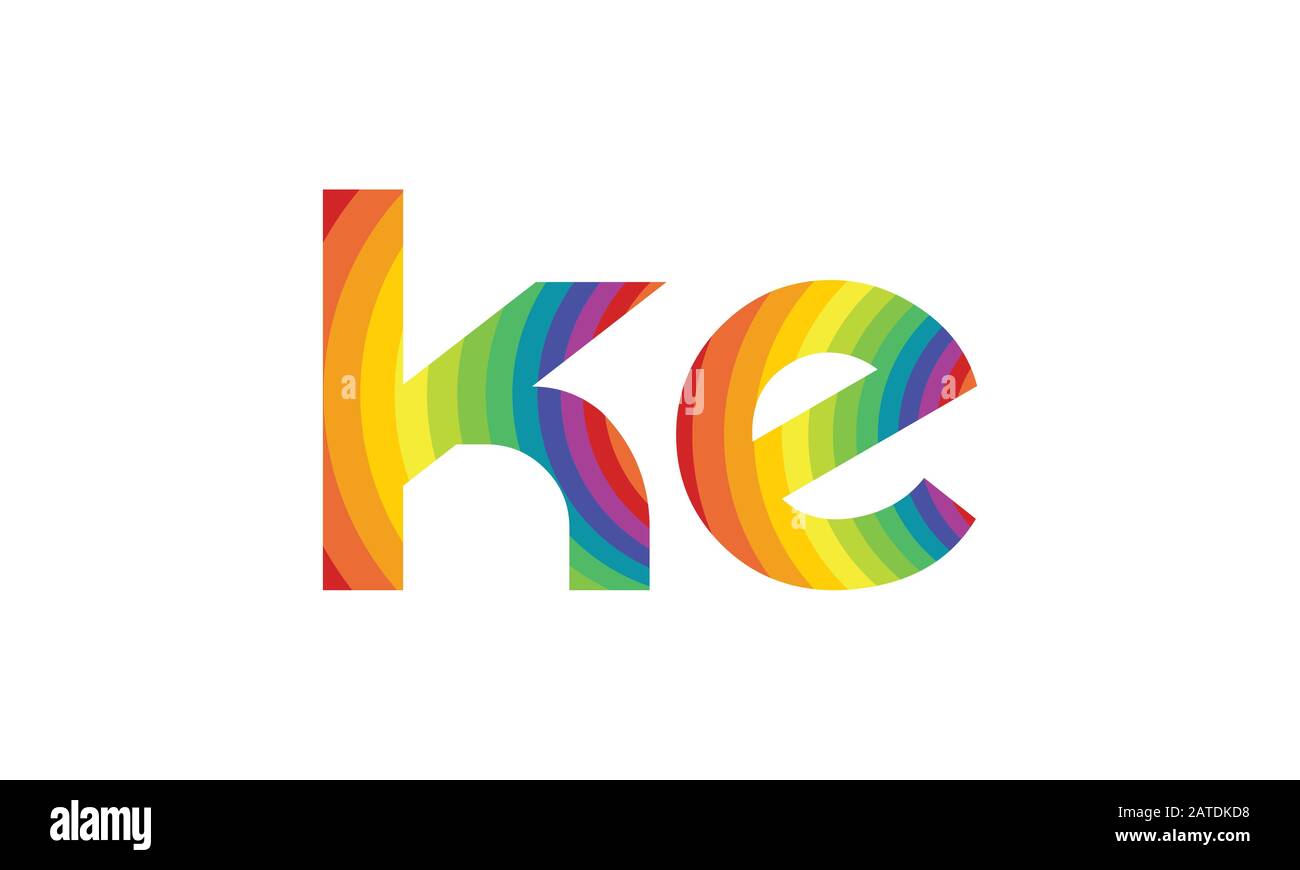 Vektorvorlage für KE-Logo-Design mit Anfangsalphabet. Abstrakter Buchstabe KE Verknüpftes Logo Stock Vektor