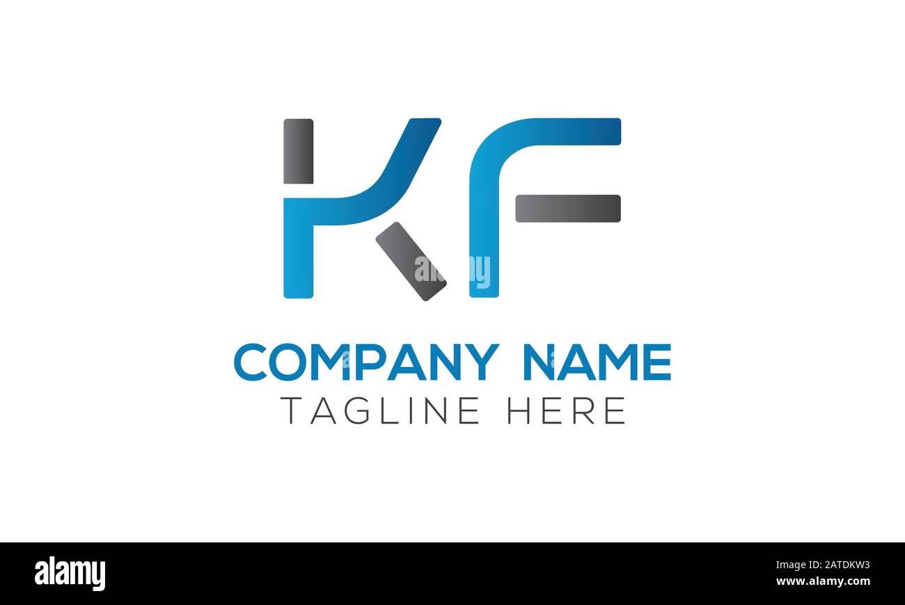 Vektor-Vorlage für KF-Logo-Design mit Anfangsalphabet. Abstrakter Buchstabe KF Verknüpftes Logo Stock Vektor