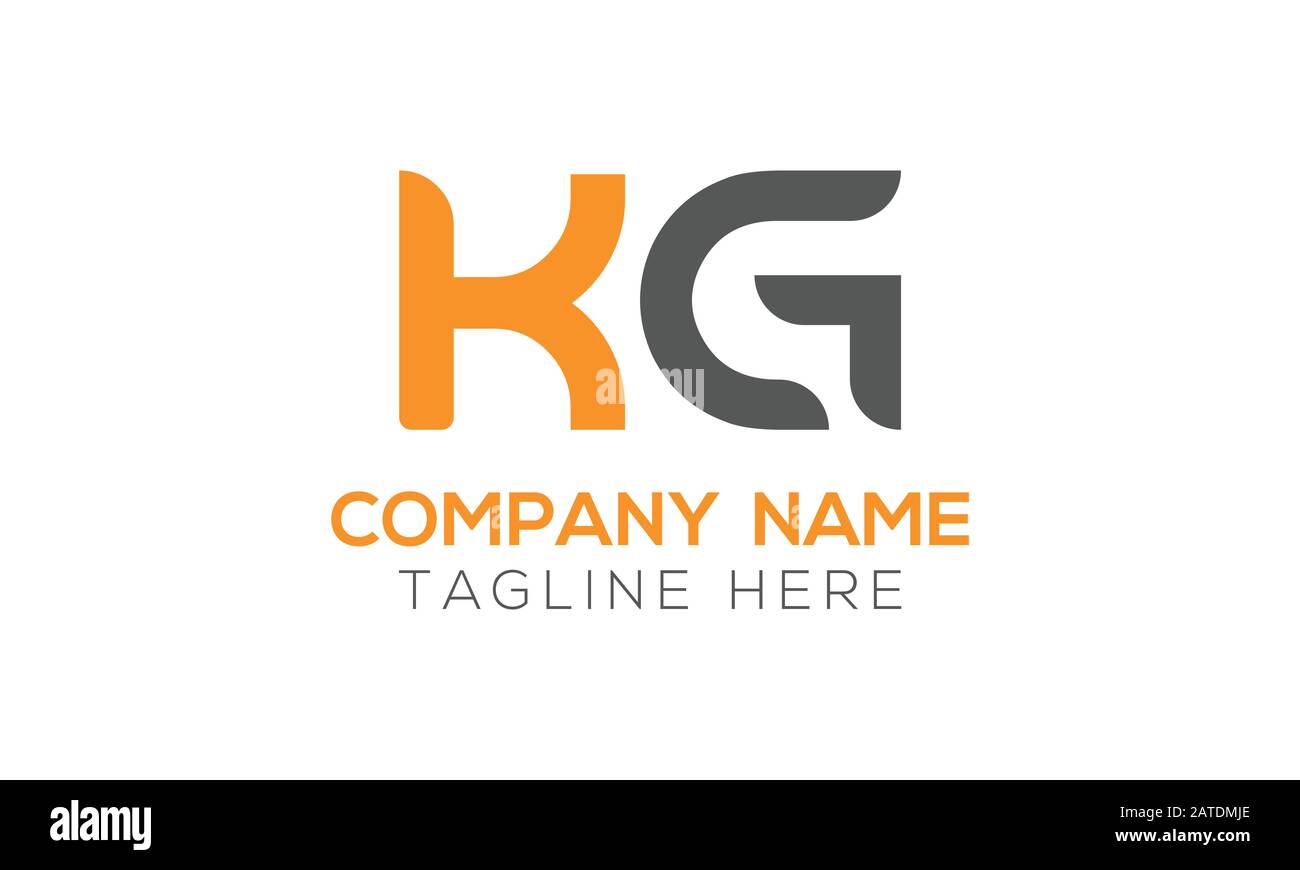 Vektorvorlage für das Design des KG-Logos mit anfänglichem Alphabet. Abstrakter Buchstabe KG Verknüpftes Logo Stock Vektor